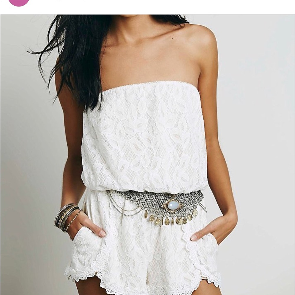 free people strapless romper